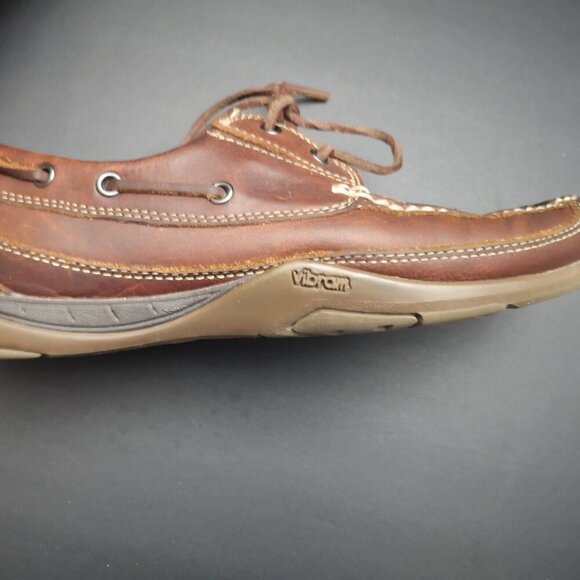 Johnston & Murphy Men's Size 7 Dark Brown Sheep Skin Vibram Sole Deck Shoes - Picture 6 of 11
